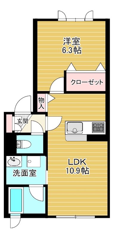クレスト 101号室 間取り