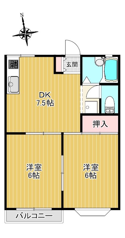 フレシール 102号室 間取り