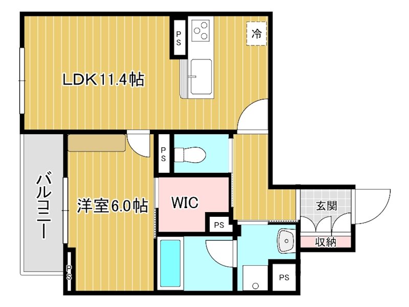 グランレーヴ上小町 202号室 間取り