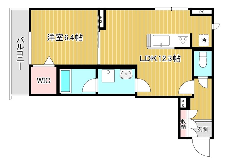 グランレーヴ上小町 301号室 間取り