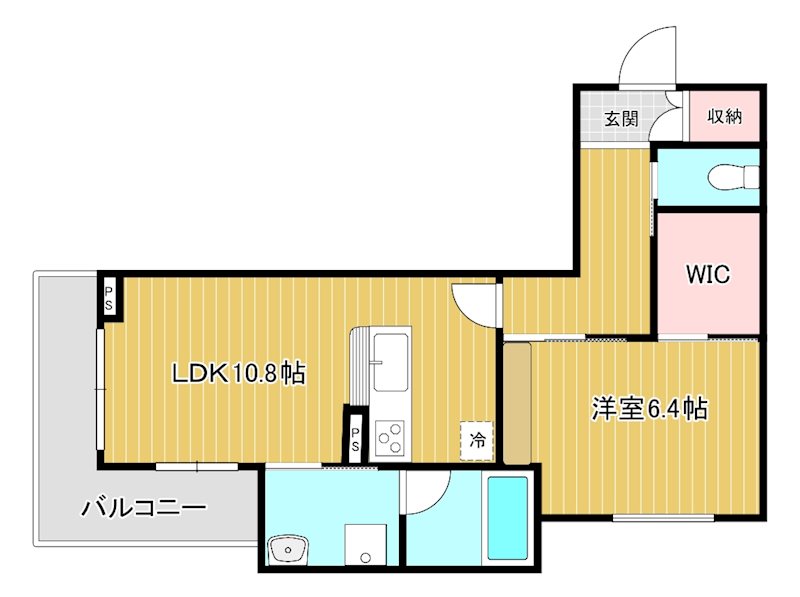 グランレーヴ上小町 305号室 間取り