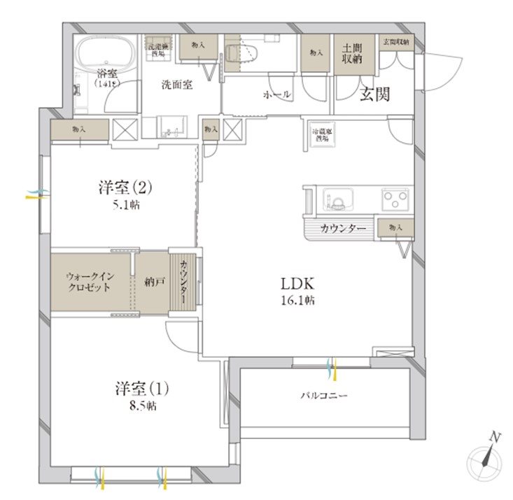 クレールシャーメゾンプレミア 202号室 間取り