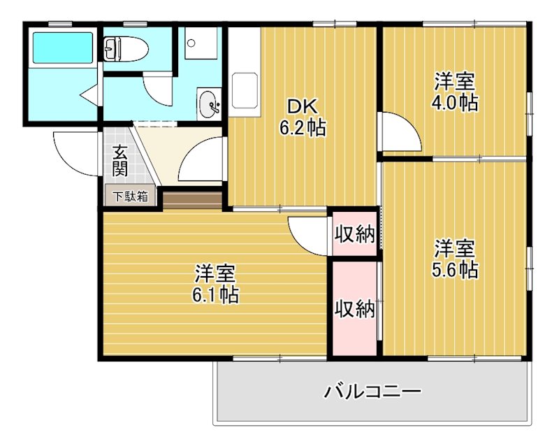 クラウンハイツ 101号室 間取り