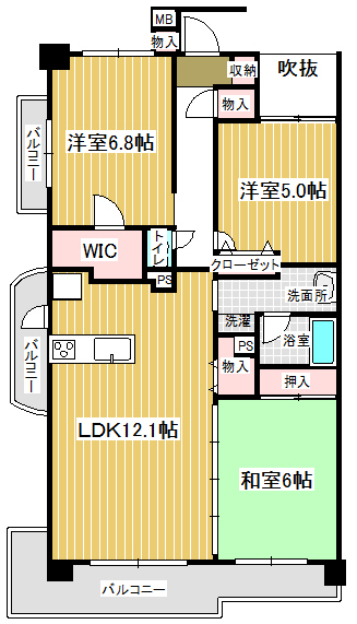 パティオタワー大宮 806号室 間取り
