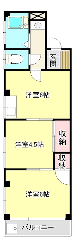 コーポ白樺 302号室 間取り