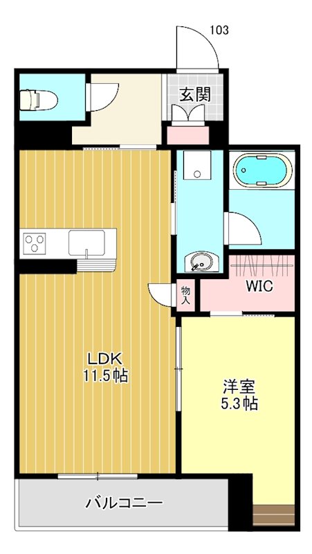 シャルマン　レジデンス 103号室 間取り