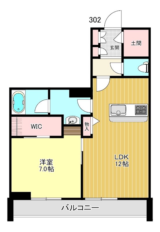 アルフラット西大宮 302号室 間取り