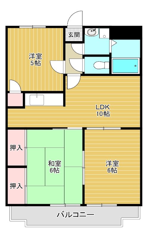 ヴェルジェ・ボヌール 202号室 間取り