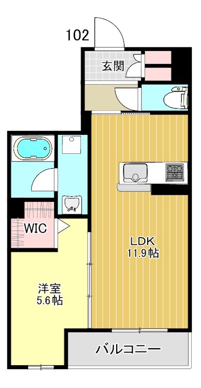 ロベリア西大宮 102号室 間取り