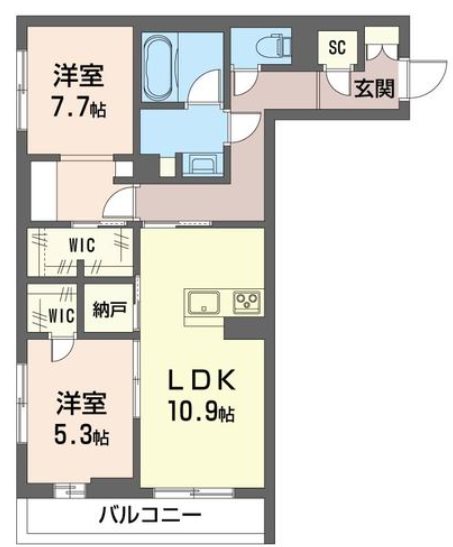 グランメゾン 105号室 間取り