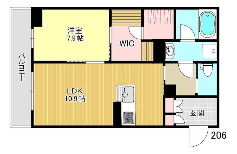 グランメゾン 206号室 間取り