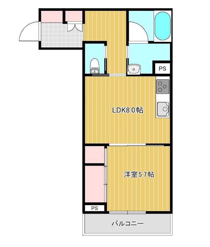 クレストタウン新都心 206号室 間取り