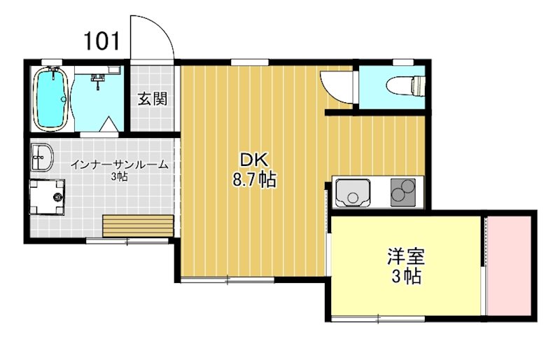 プロスパー西大宮 101号室 間取り