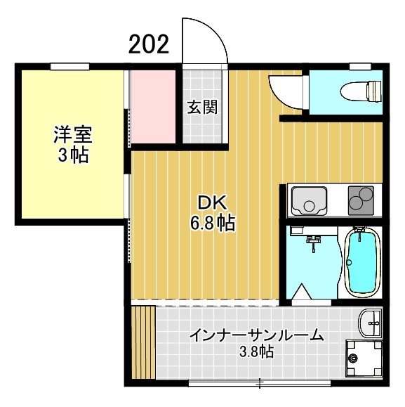 プロスパー西大宮 202号室 間取り