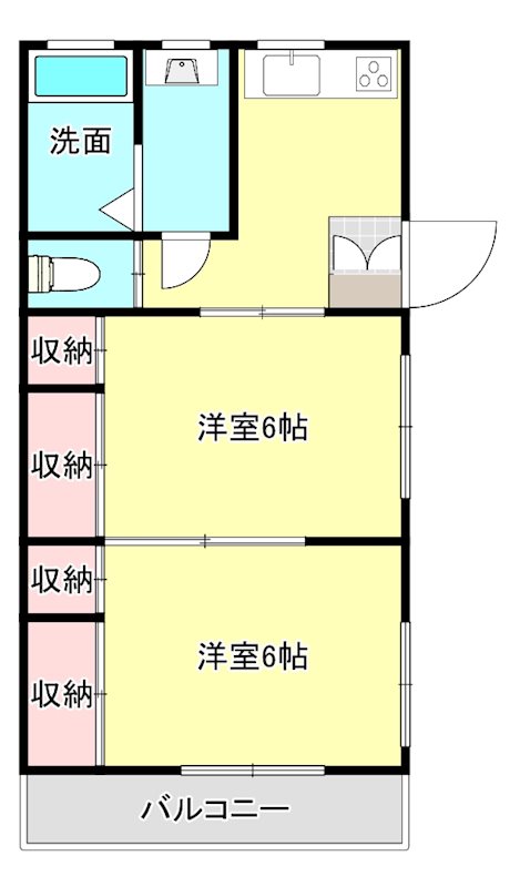 高砂荘 101号室 間取り