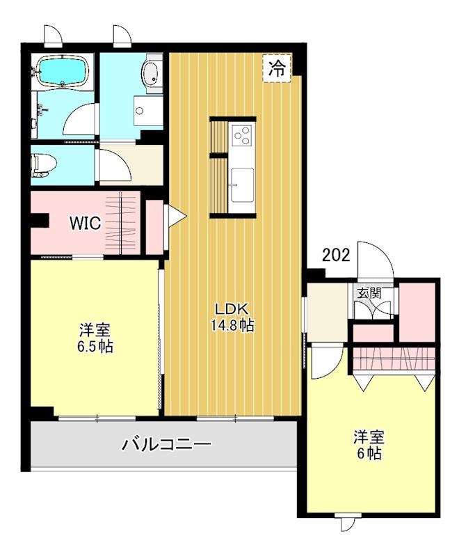 アルカディア宮原 202号室 間取り