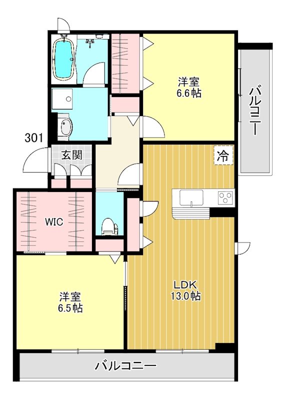 アルカディア宮原 301号室 間取り