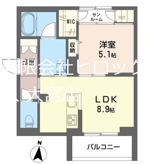 カームリバーⅡ 303号室 間取り