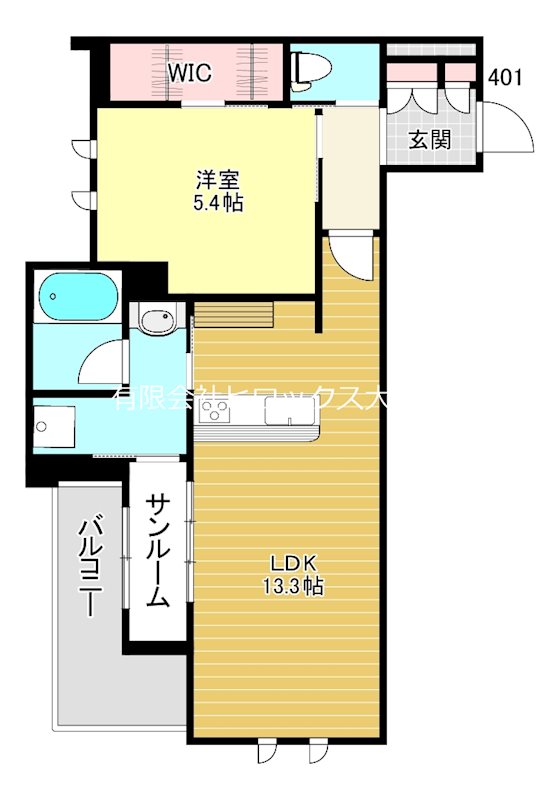 スプレンドル 401号室 間取り