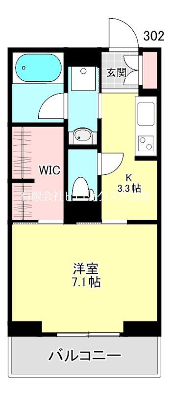 スプレンドル 302号室 間取り