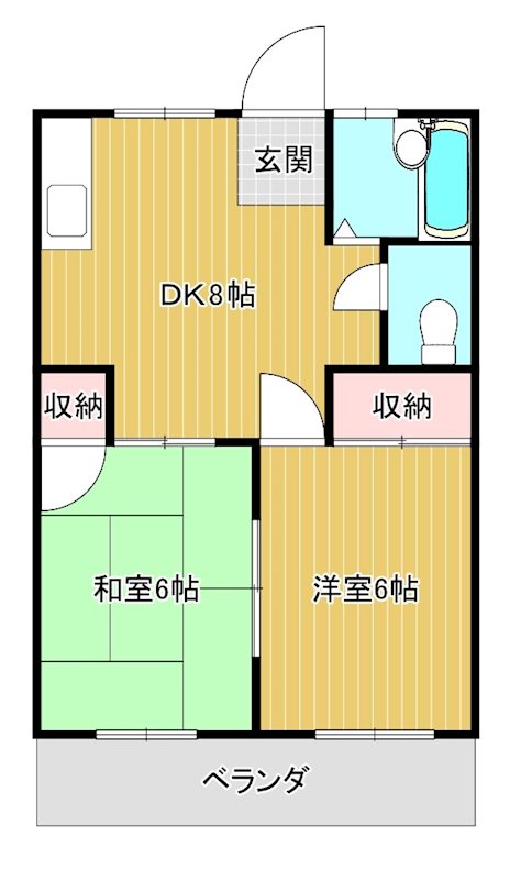 レピュートホソノⅡ 202号室 間取り