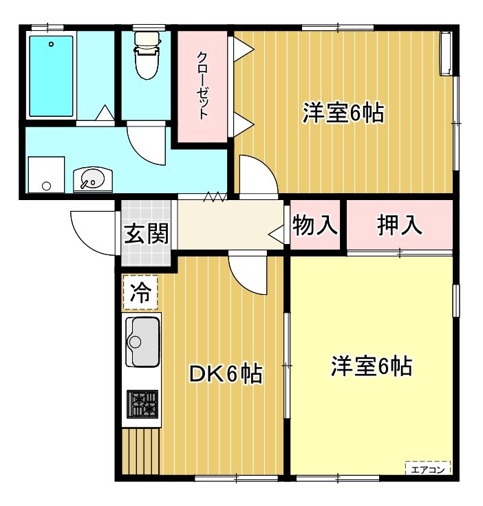 セジュール 202号室 間取り