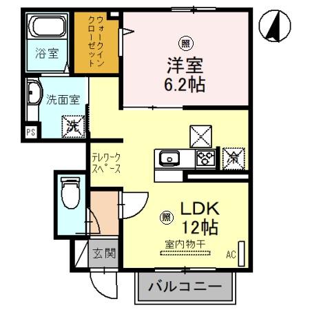 ポポの木 105号室 間取り
