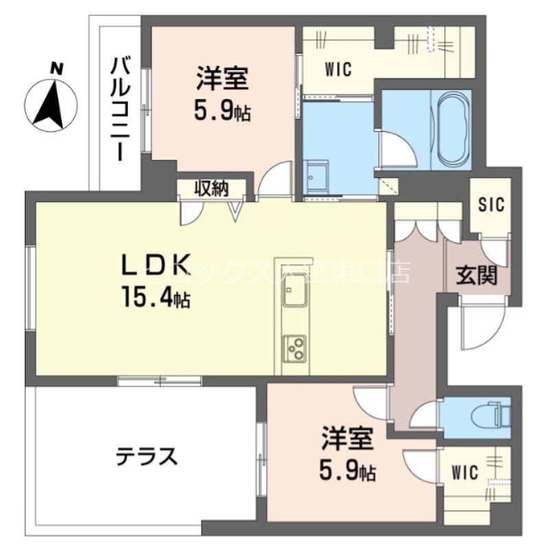 リラフォート　槙 103号室 間取り