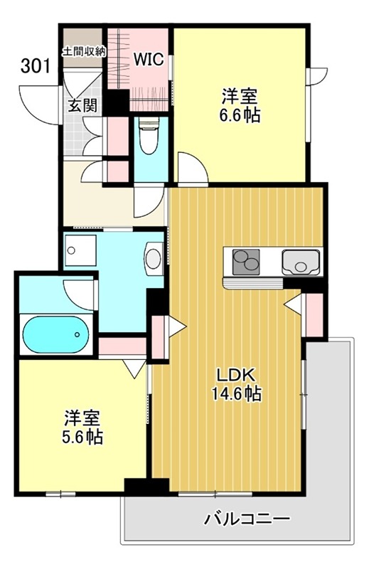 ヒナ　ティアレ 301号室 間取り