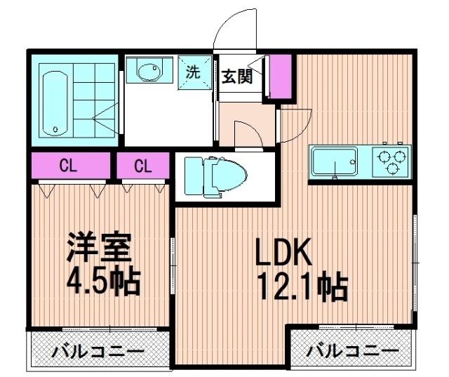 グランドセジュール  202号室 間取り
