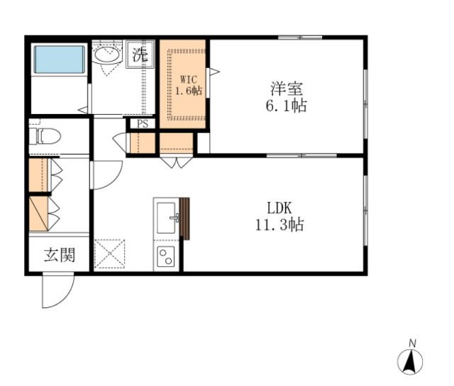 Ｉ．Ｖｉｌｌａｇｅ  105号室 間取り