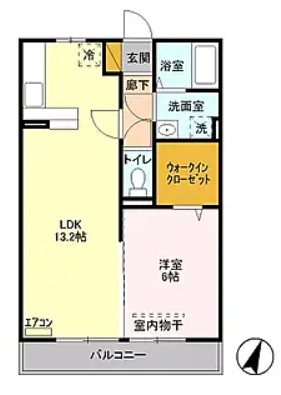 ディアドリーム 302号室 間取り