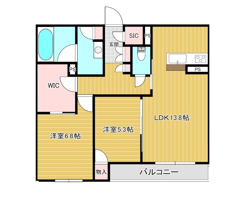 グランレーヴ宮原 205号室 間取り