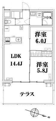 AXIS上小町  104号室 間取り