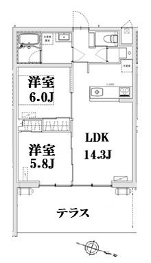 AXIS上小町  103号室 間取り