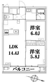 AXIS上小町  204号室 間取り