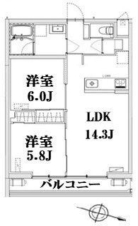 AXIS上小町  303号室 間取り