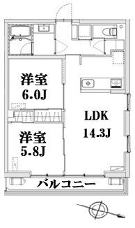 AXIS上小町  301号室 間取り