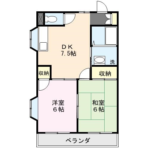 メゾンテイⅡ 201号室 間取り