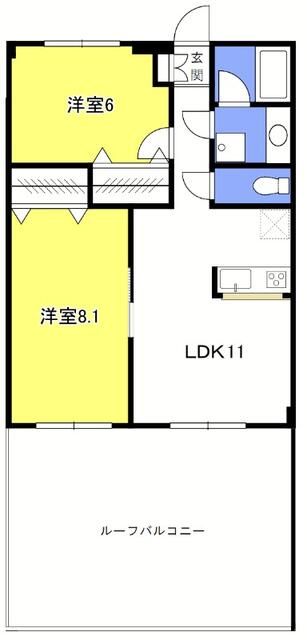 メゾンクレールⅡ 202号室 間取り