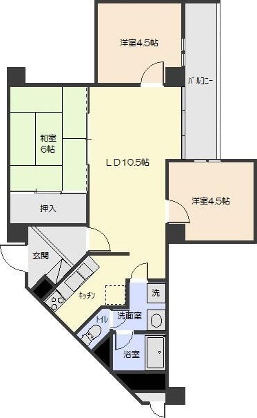 与野ハウス　２号棟 811号室 間取り