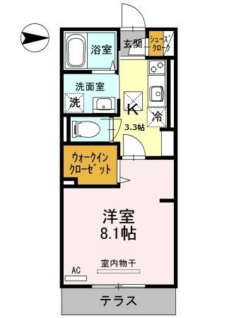 La maison de cerisier 102号室 間取り