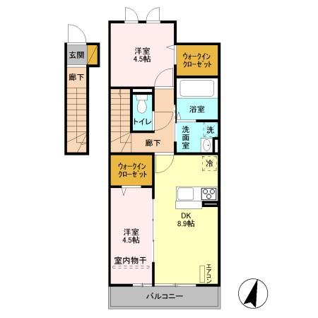 はっぴいえんどⅡ 202号室 間取り
