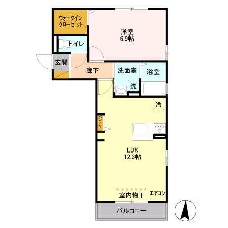 Ⅰ.ヴィレッジＳＯＵＴＨ 201号室 間取り