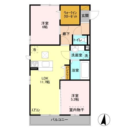 カルミアコート 106号室 間取り