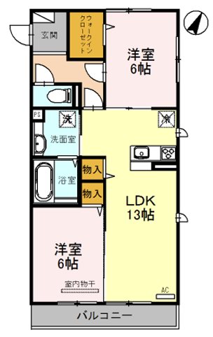 グランジュネス 302号室 間取り