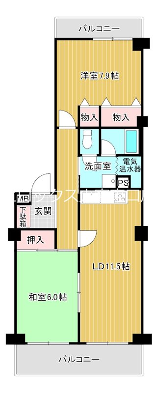 与野スカイハイツ 102号室 間取り