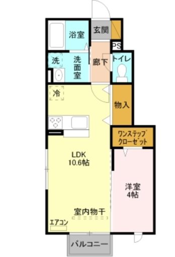 セジュールアン ラビ 101号室 間取り