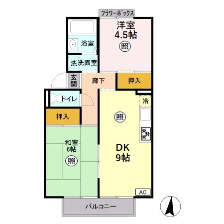 ホワイトヒル 203号室 間取り