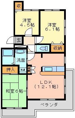 まりえ二番館 302号室 間取り